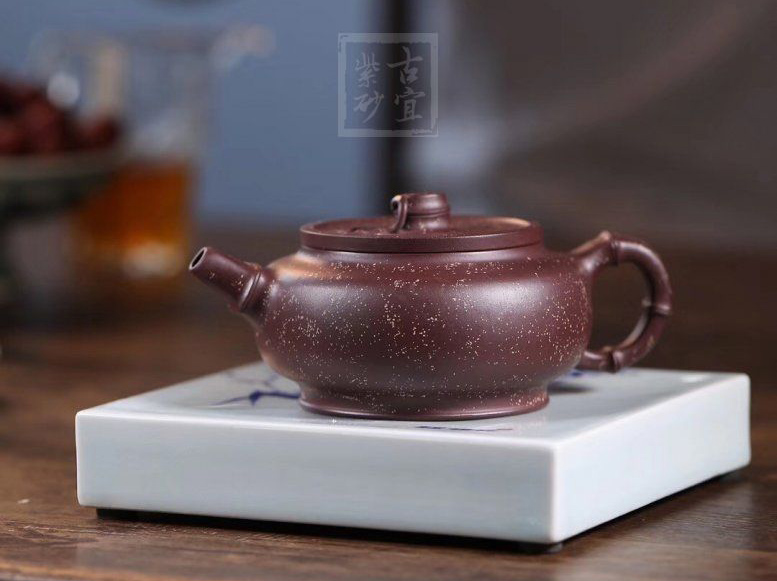 《金砂竹韻》宜興紫砂壺純手工底槽青，段泥泡茶壺